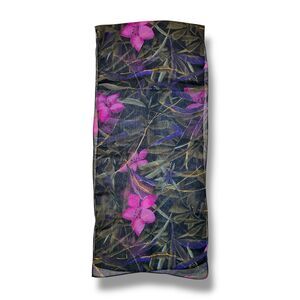 Black & Purple Rectangular Scarf 66” X 14.5” Women Scarve